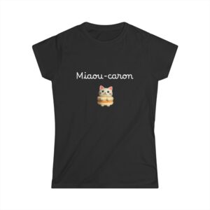 Women's Black Tshirt Miaou-caron