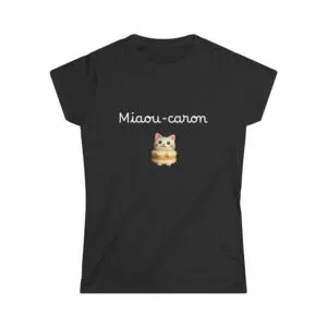 Women's Black Tshirt Miaou-caron