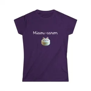 Women's Purple Tshirt Miaou-caron